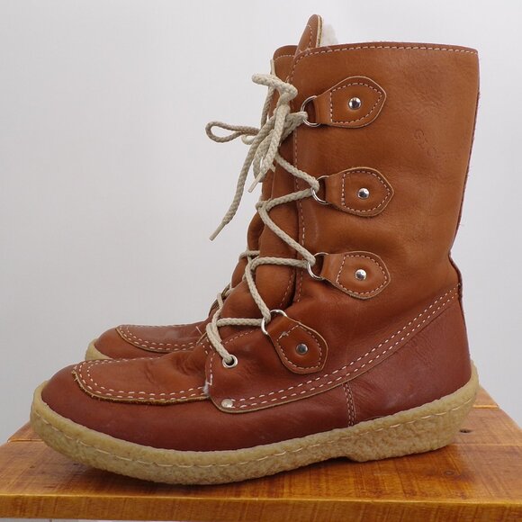 Vintage Glo-Warm Women's 11 Insulated Leather Winter Boots. Excellent Condition - Picture 1 of 12